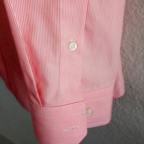 Banana Republic Men's Tailored Slim Fit Cotton Oxford Shirt XL Pink & White - Picture 3 of 7